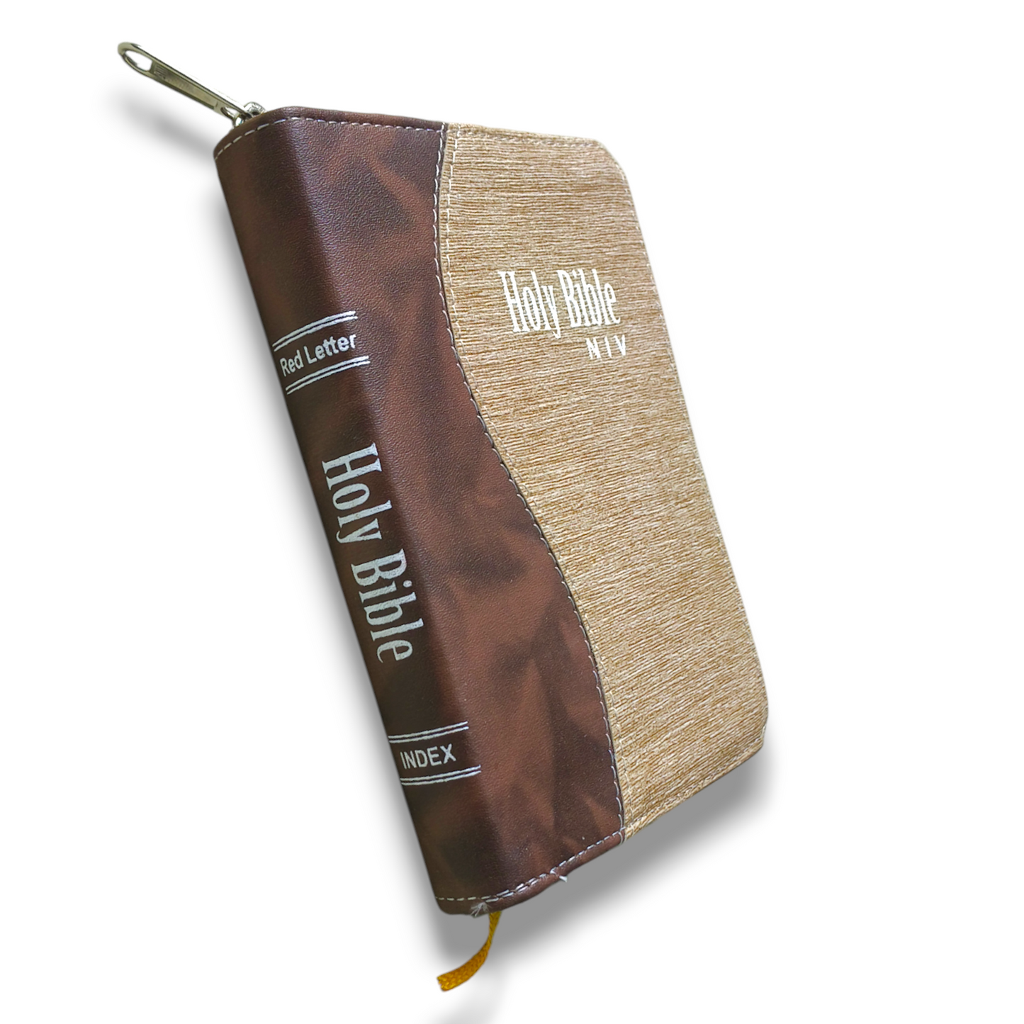 NIV Compact Edition Bible | Thumb Index Bible | With Brown Attractive Design Bound | New Edition Bible Duo-Tone