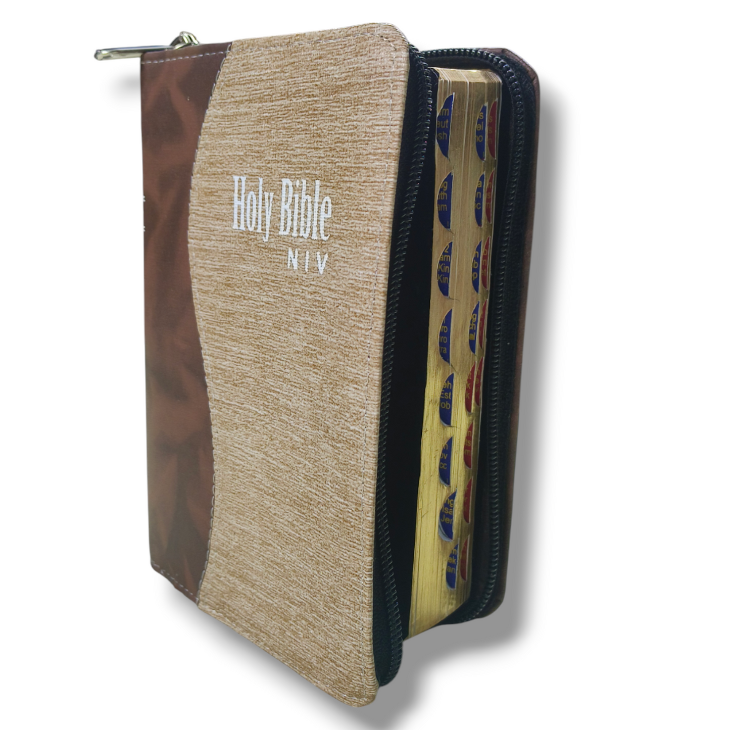 NIV Compact Edition Bible | Thumb Index Bible | With Brown Attractive Design Bound | New Edition Bible Duo-Tone