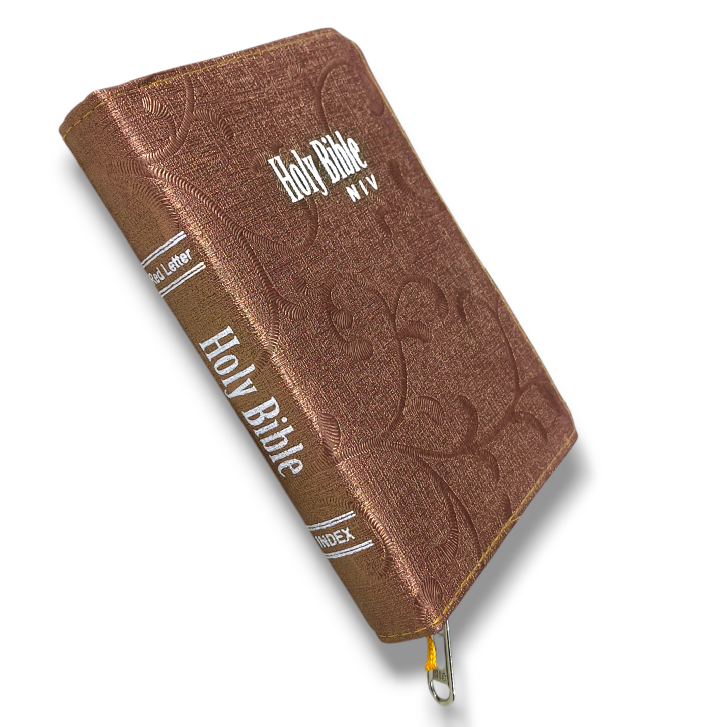 NIV Compact Edition Bible | Thumb Index Bible | With Light Brown & Red Attractive Design Bound | New Edition Bible Duo-Tone | D d3