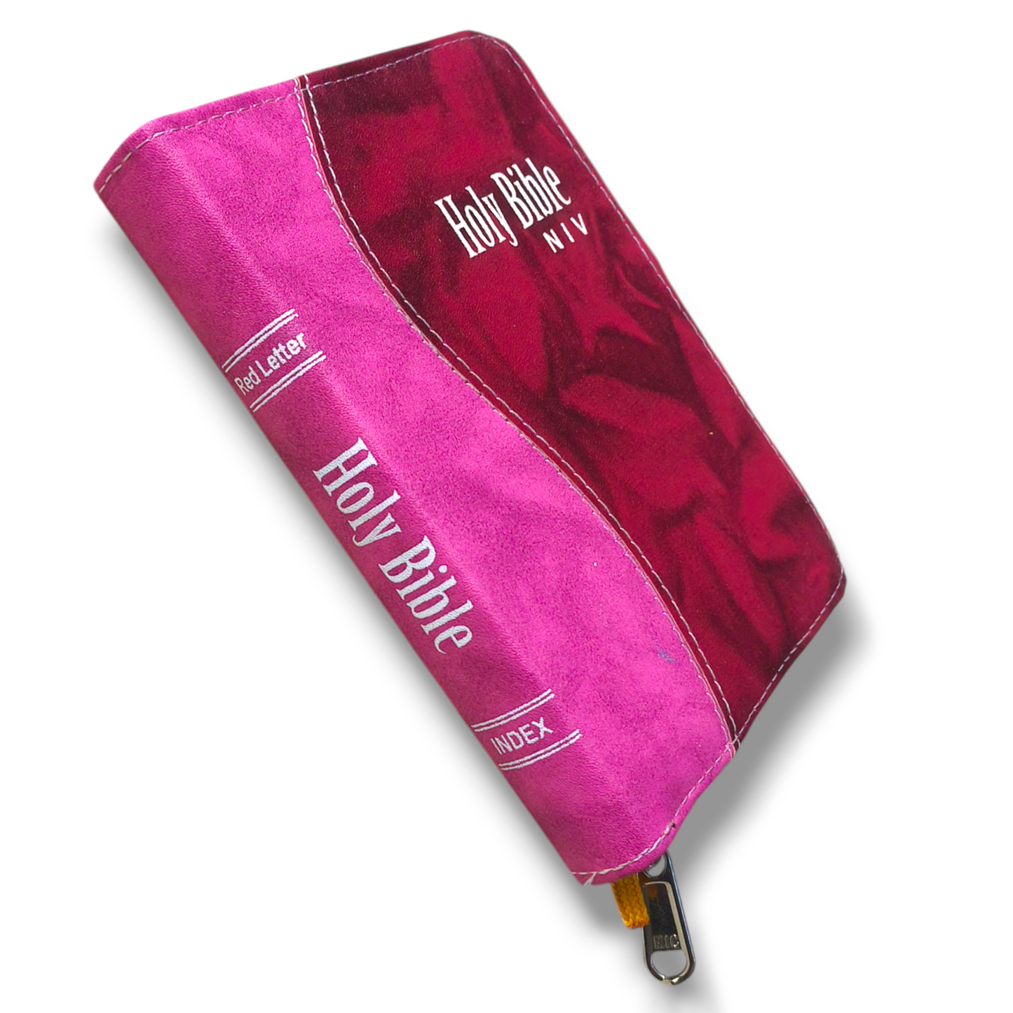 NIV Compact Edition Bible | Thumb Index Bible | With Light Brown & Red Attractive Design Bound | New Edition Bible Duo-Tone | D