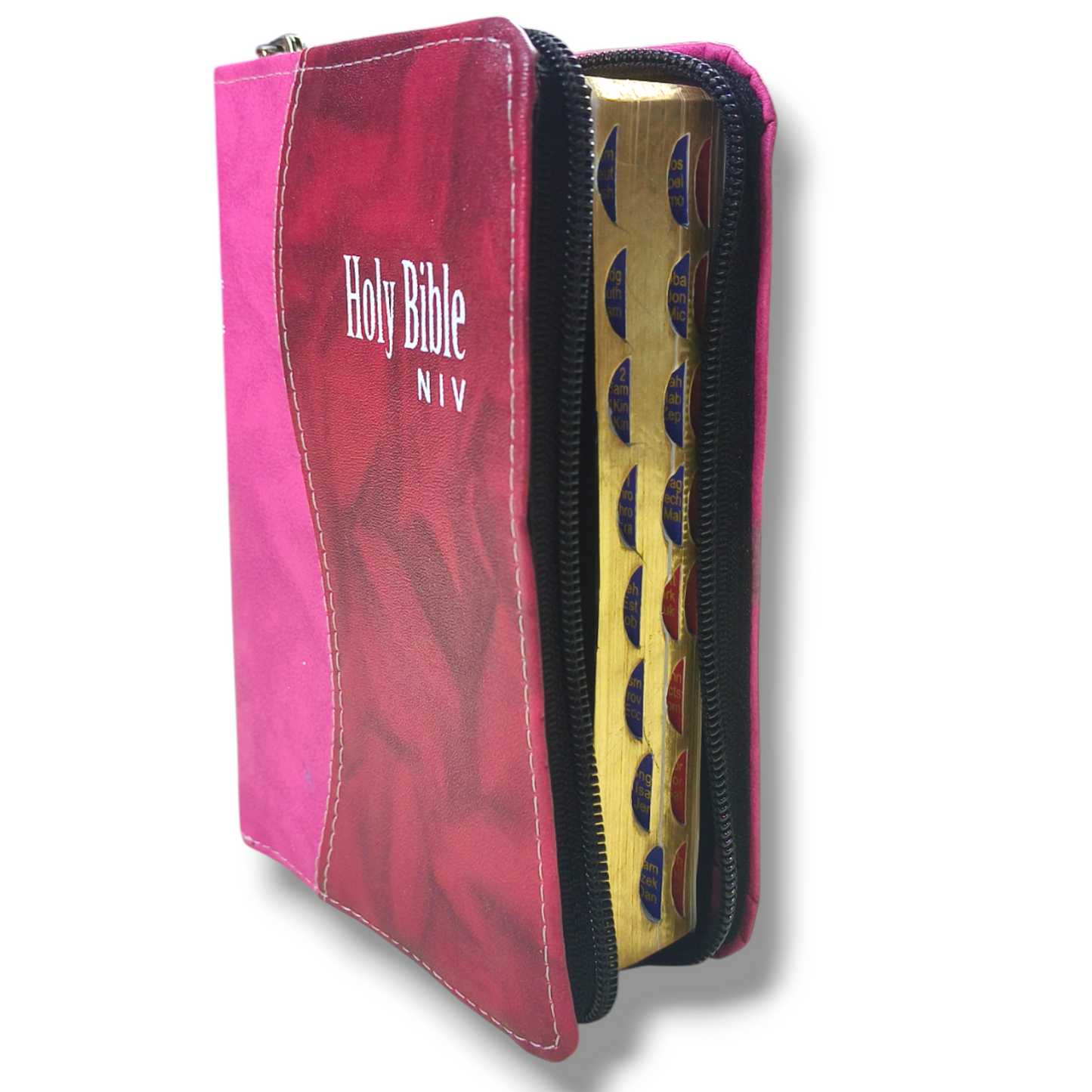 NIV Compact Edition Bible | Thumb Index Bible | With Light Brown & Red Attractive Design Bound | New Edition Bible Duo-Tone | D