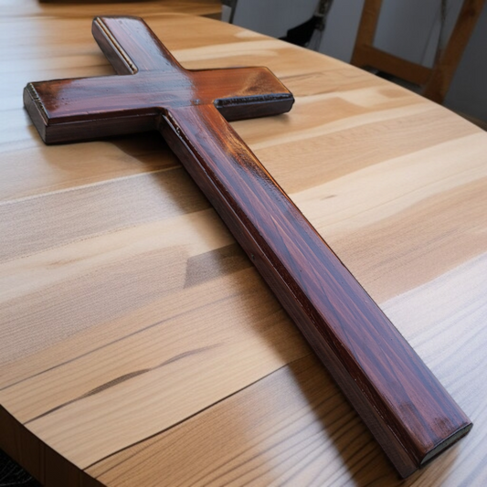Primum Wooden Cross |  Made by ( Teak wooden ) | with Pure Polished | For Home Decor | Best Gift To Friend's