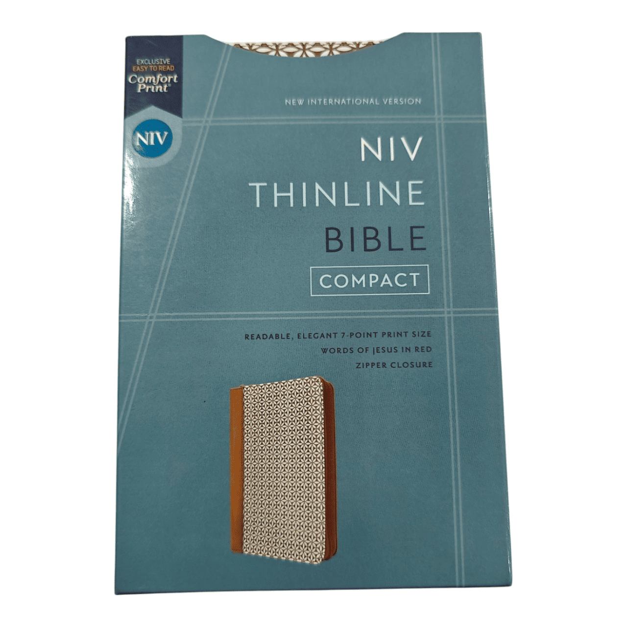 NIV Thinline Bible, Compact, Leathersoft, Navy, Red Letter Edition: Easy-to-Carry, Large Print, Ribbon Marker, Gift Box