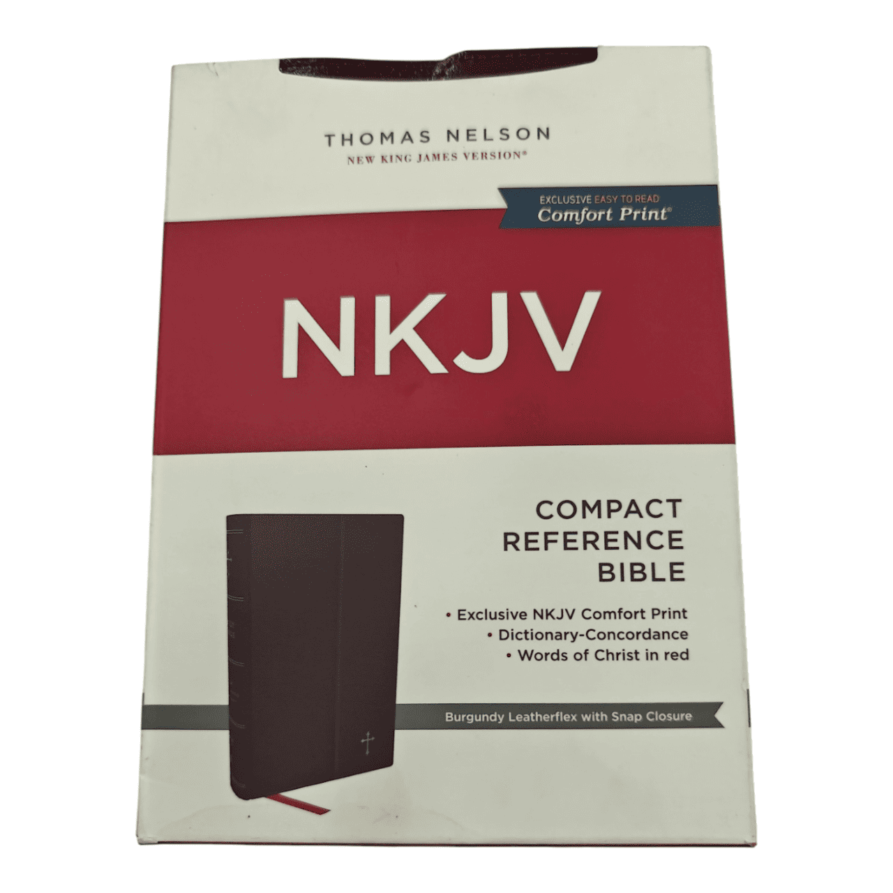 NKJV Compact Reference Bible, Leathersoft, Brown, Comfort Print® - Portable Study Bible with Center-Column References - 9781400333332