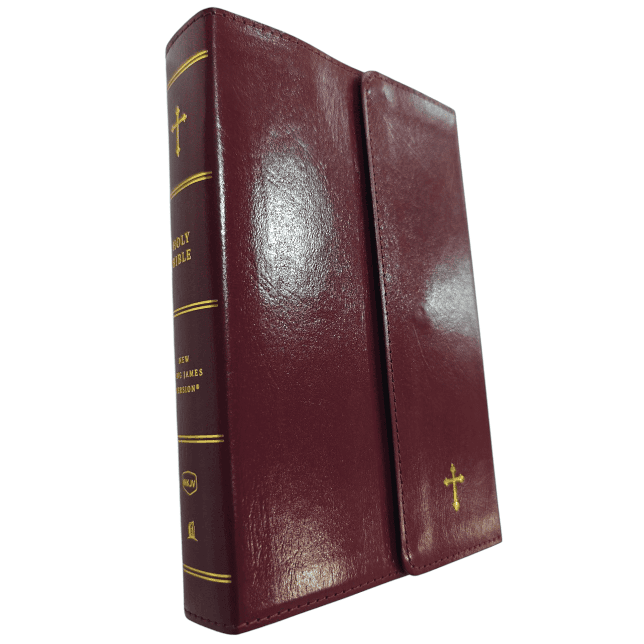 NKJV Compact Reference Bible, Leathersoft, Brown, Comfort Print® - Portable Study Bible with Center-Column References - 9781400333332