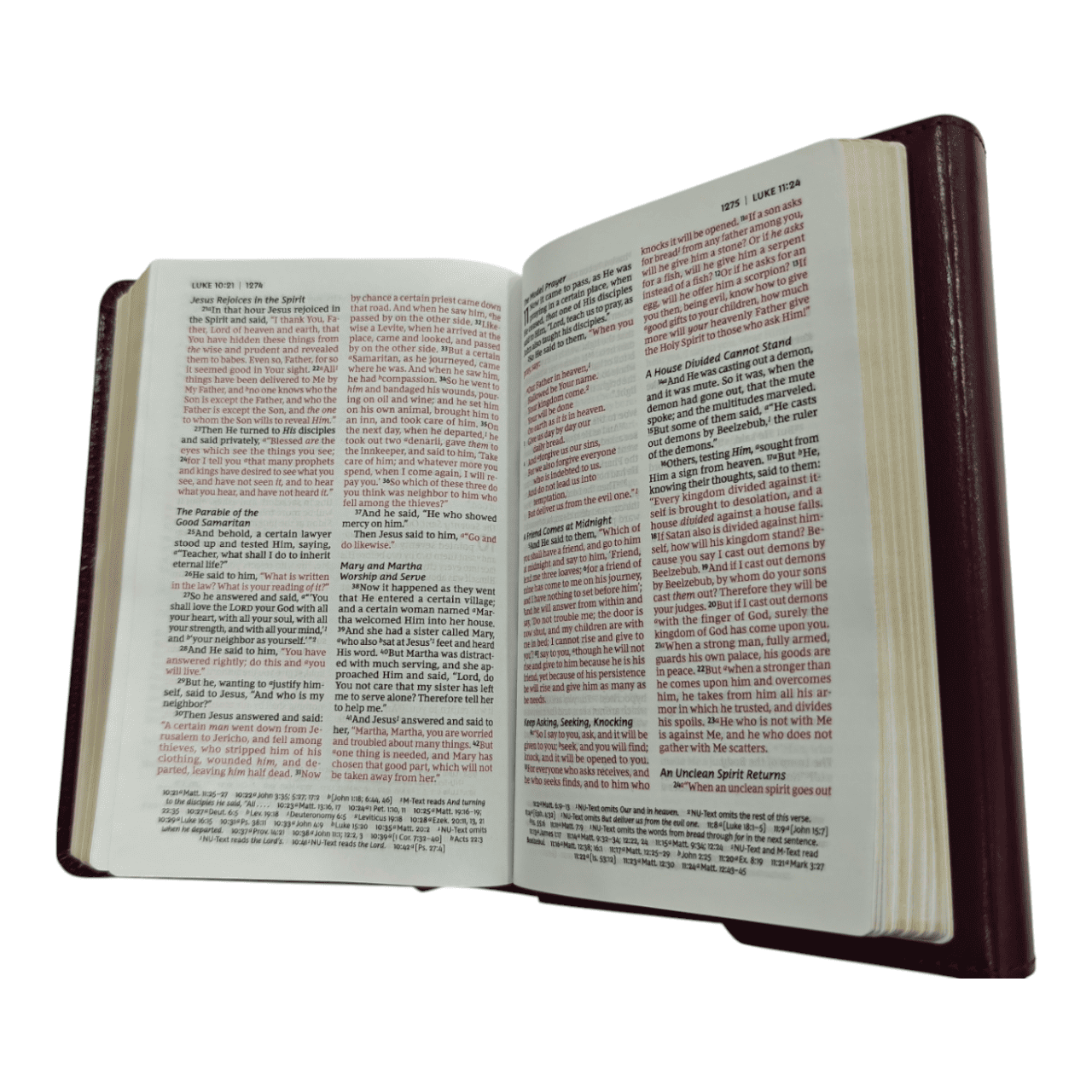 NKJV Compact Reference Bible, Leathersoft, Brown, Comfort Print® - Portable Study Bible with Center-Column References - 9781400333332