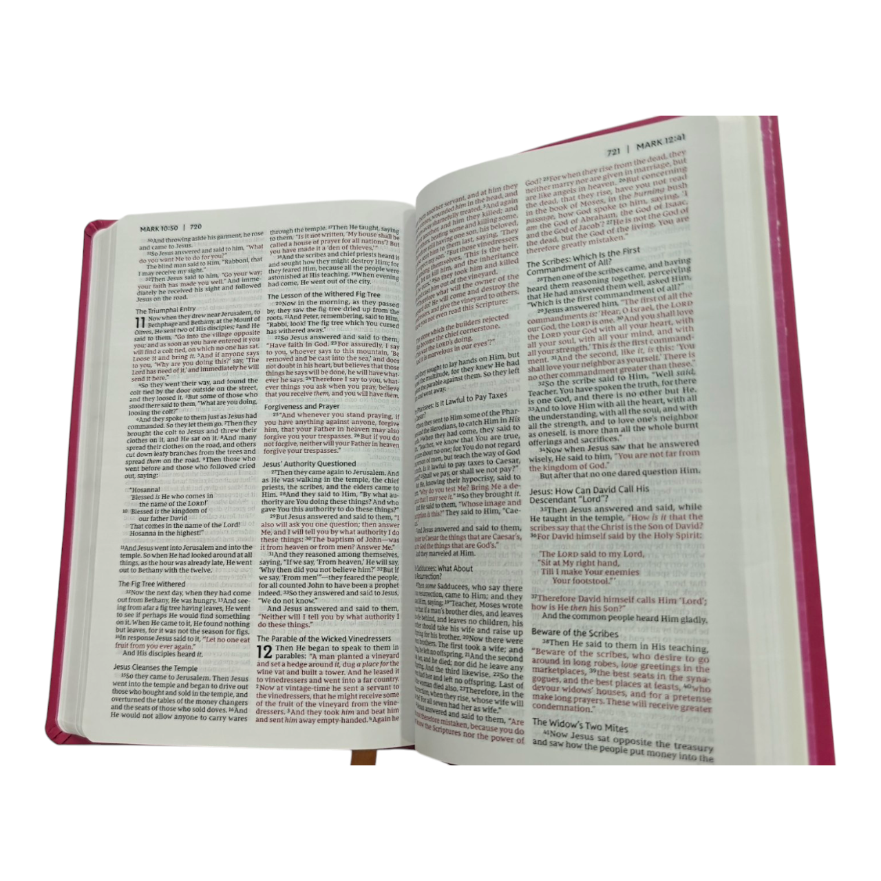 NKJV Holy Bible Value Ultra Thinline Pink Leathersoft Red Letter Comfort Print
