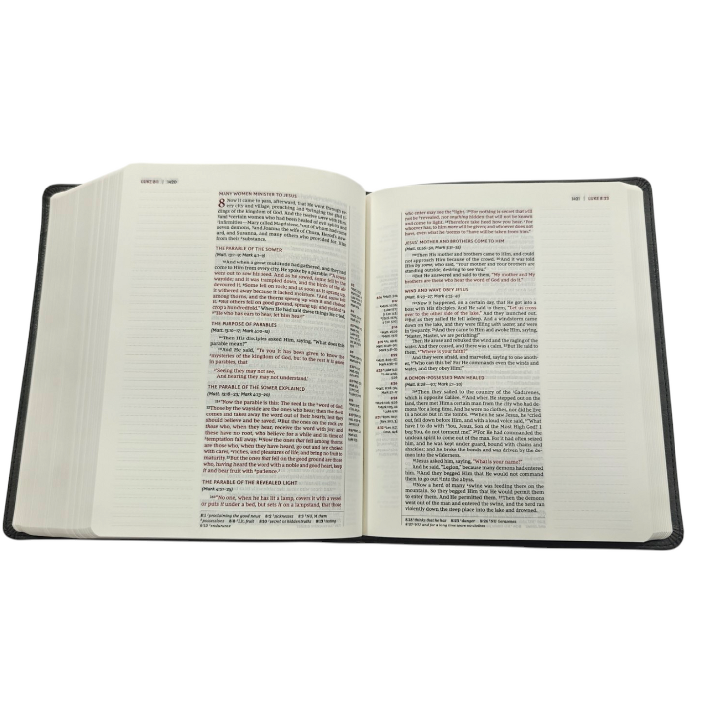 NKJV Journal Reference Edition Bible Verse Art Cover Collection Leathersoft Gray Red Letter Comfort Print