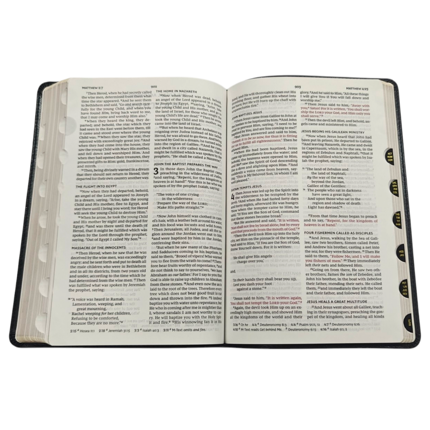 NKJV Thinline Reference Bible, Leather-Look, Black, Red Letter Edition, Comfort Print