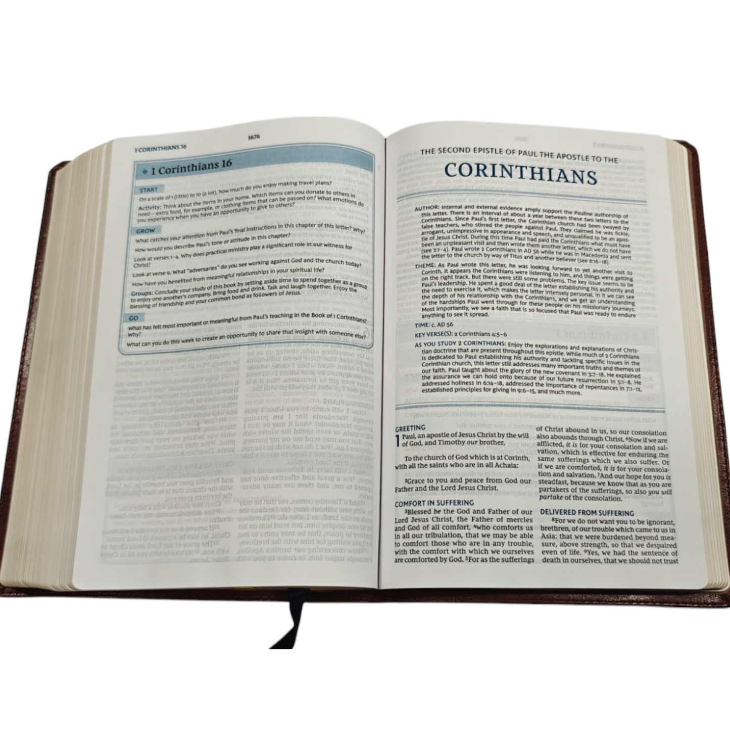 NKJV, The Bible Study Bible, Leathersoft, Brown, Comfort Print: A Study Guide for Every Chapter of the Bible