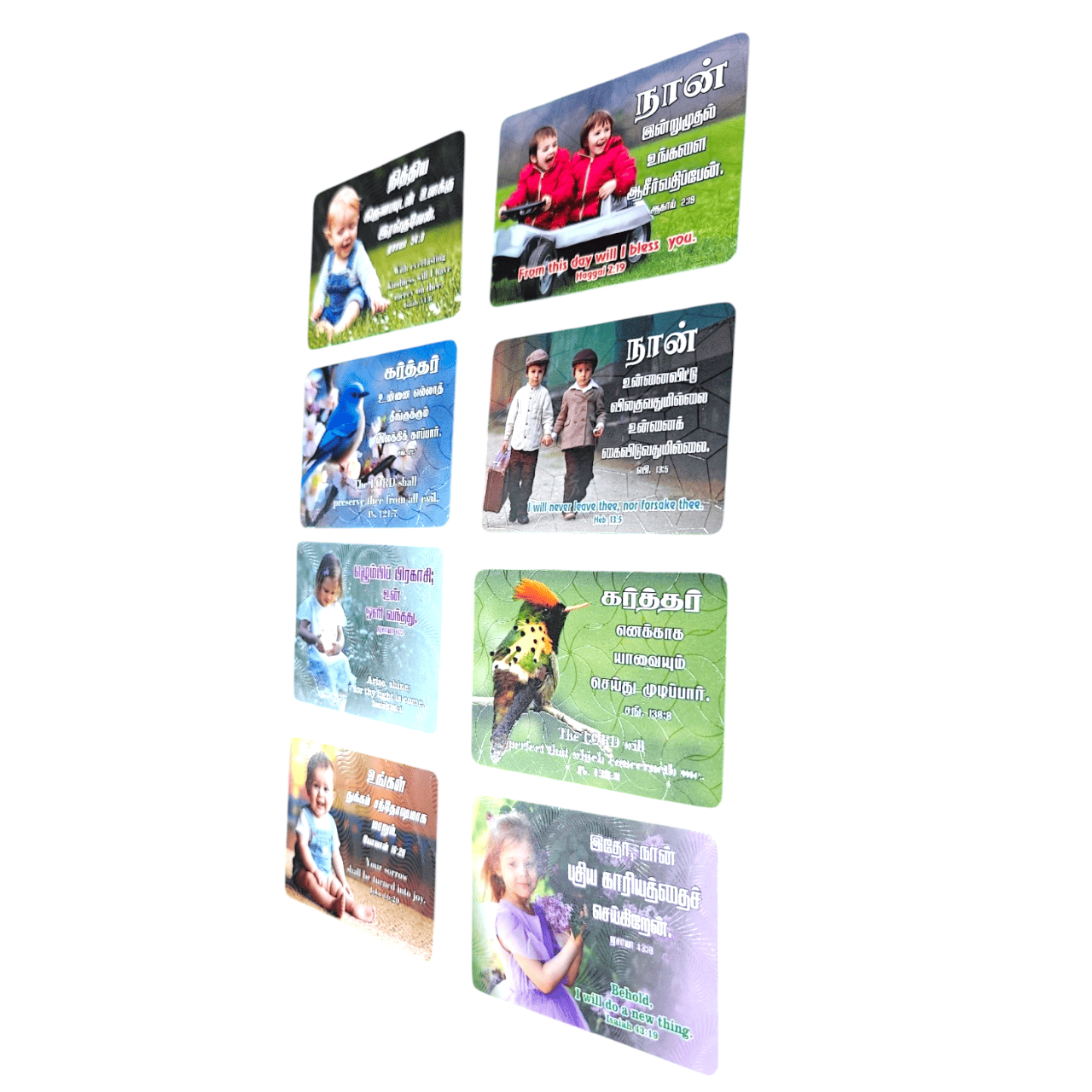 2026 Bilingual Pocket Calendar (100 Cards) | Tamil & English Bible Promises with Textured UV Finish