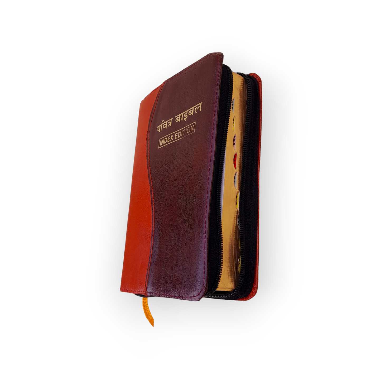 Small Hindi Bible With Thumb Index Double Color Bound