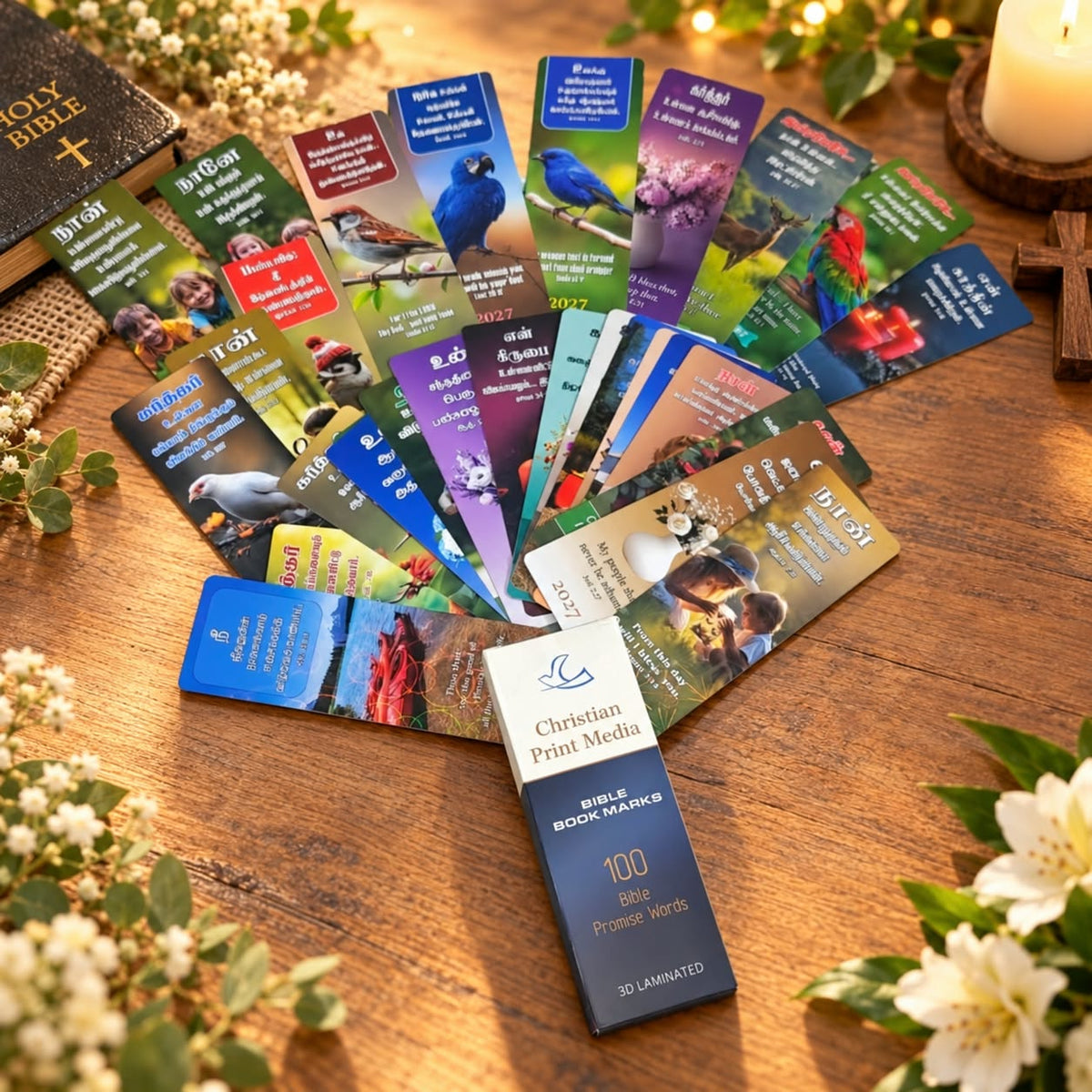 Grace for the Journey – 2027 Bible Promise Cards in Tamil & English