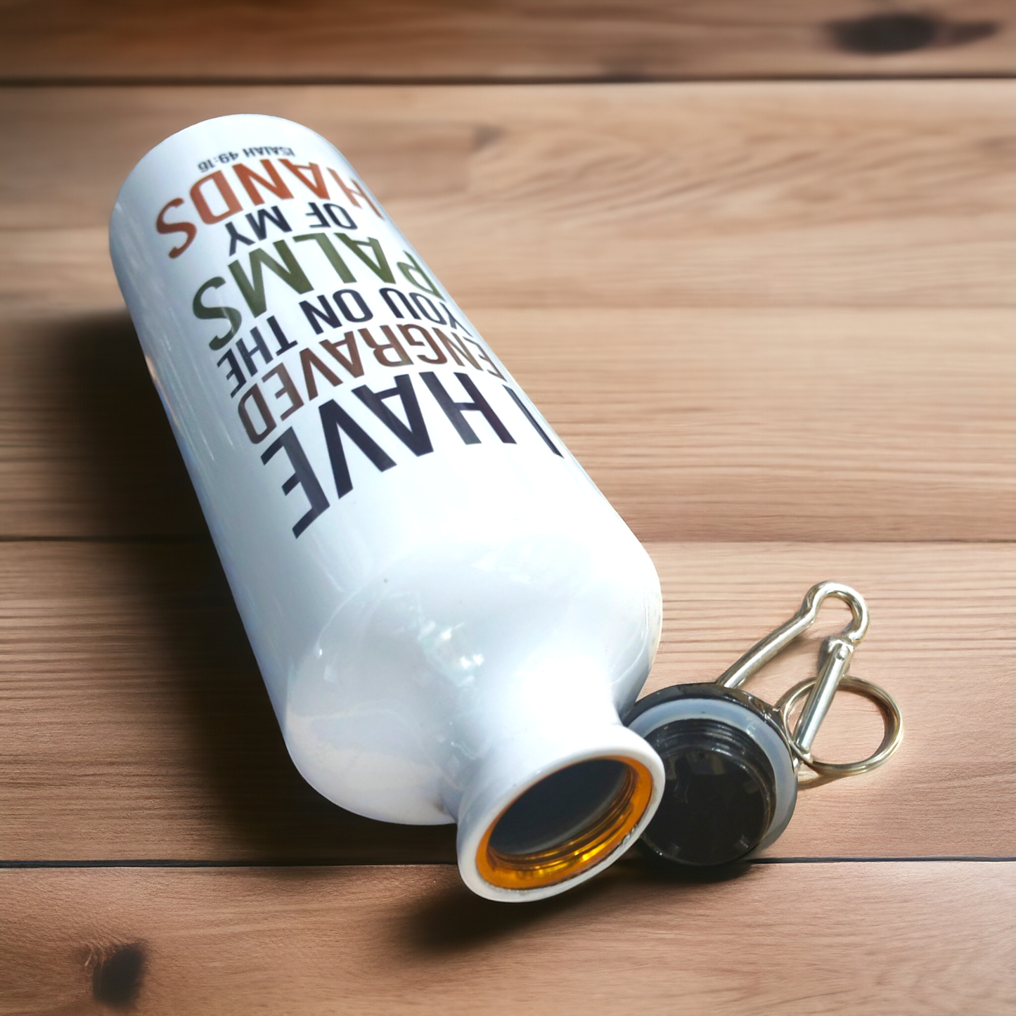 Aluminum Sports Bottle | Bible Verses Printed ( Isaiah 49 : 16 ) | 700ml | White Blank | Travel Sports Water Bottles