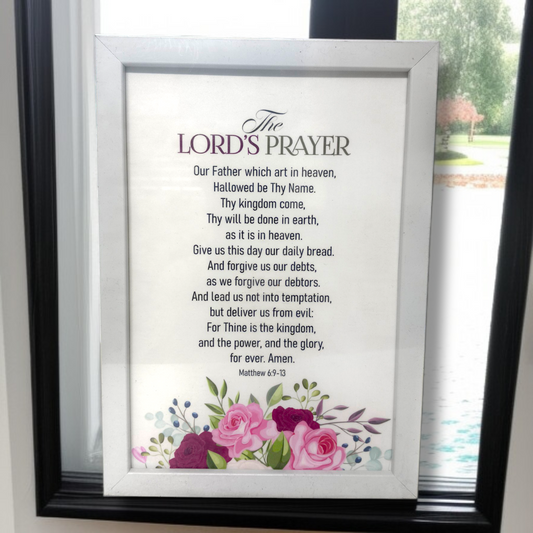 Photo Frame | High Quality | Best Gift For Home Decor | 11 inch × 8 inch | Matthew : 6:9-13