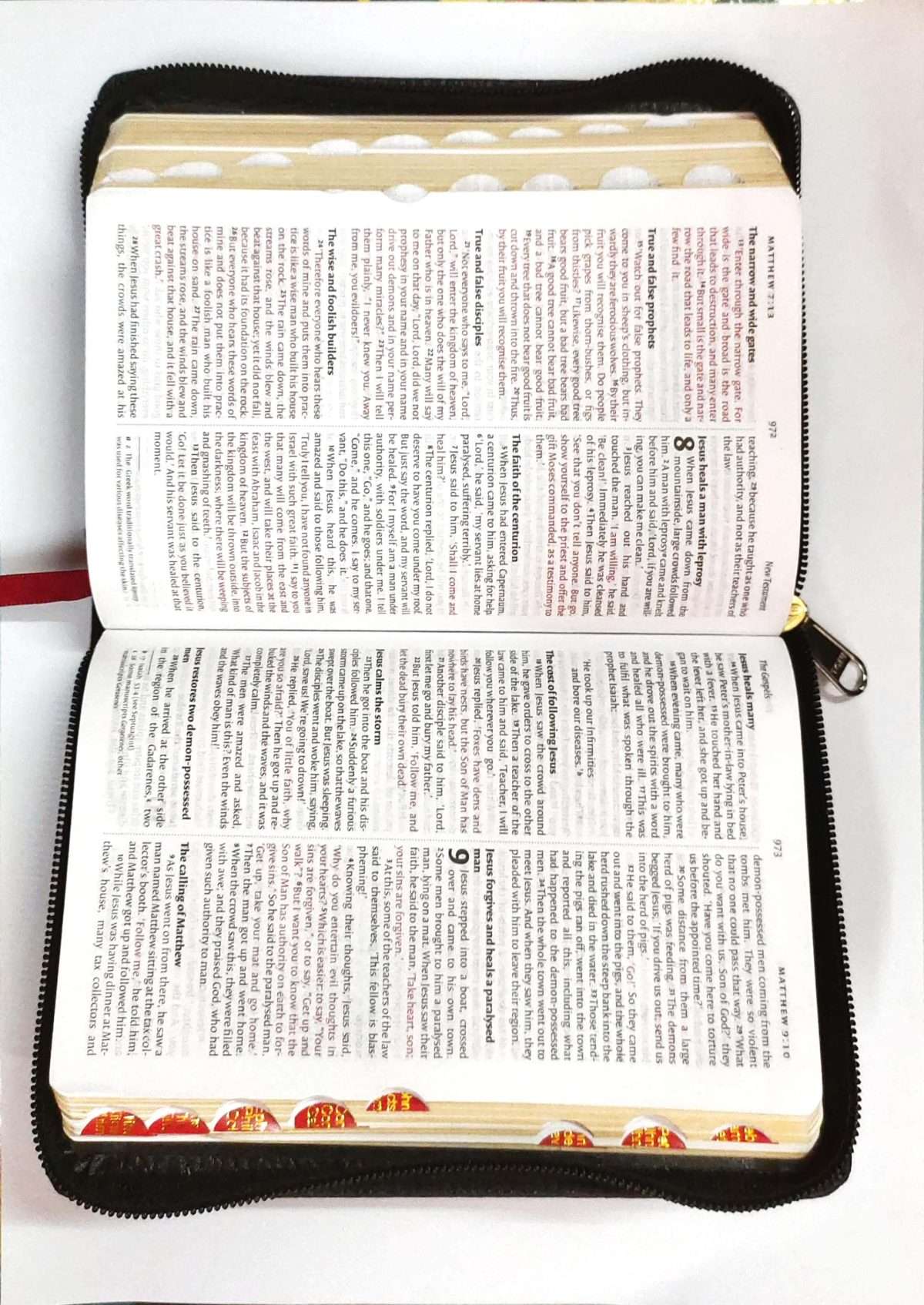 NIV Compact Bible - Red Letter Edition: Blue Color Zip Type With Thumb Index