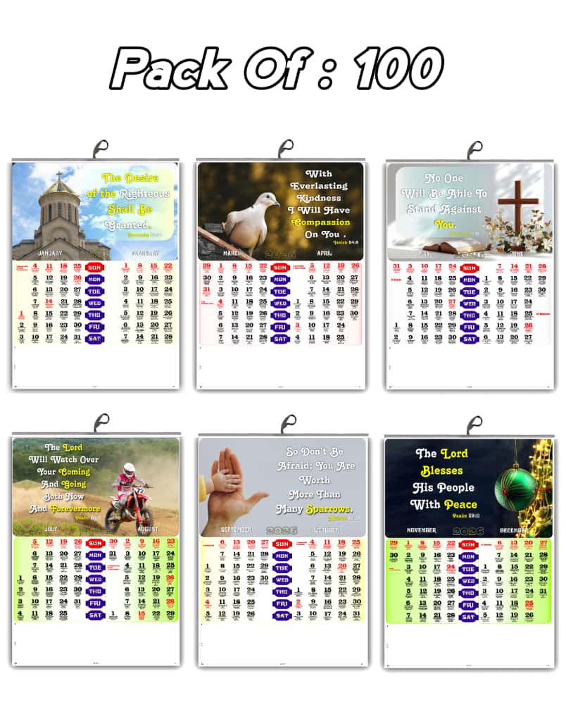 2026 Large Christian Wall Calendar 15x20 Inch | English Bible Verses on Premium Glossy Paper | 3-Page Floral & Baby Theme