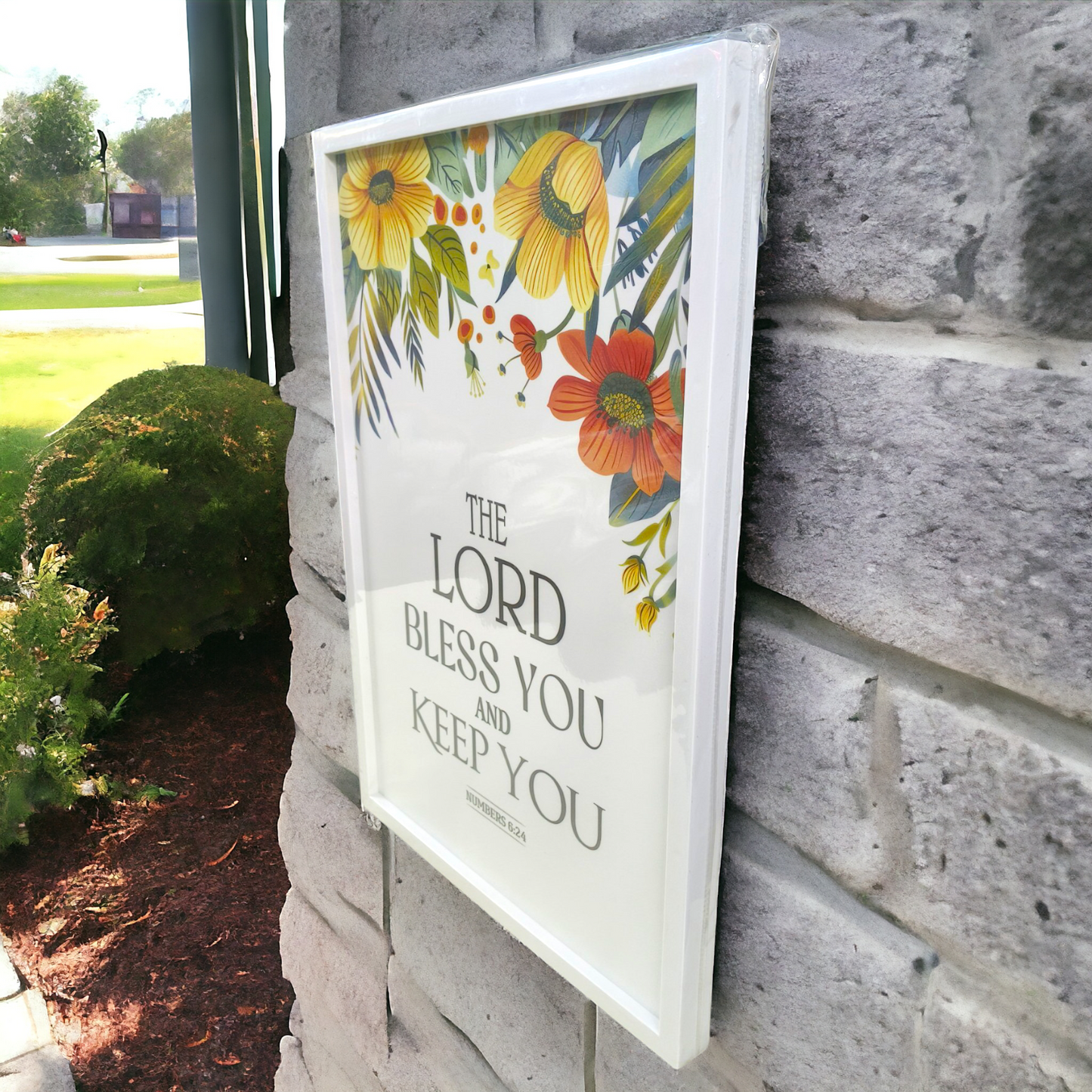 Premium English Bible Verses Photo Frame | Hanging Frame | High Quality | Best Gift For Home Decor | Numbers 6:24 | 13 inch × 19 inch