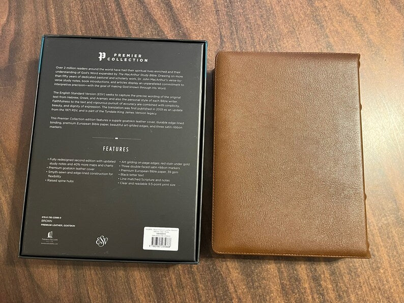 ESV MacArthur Study Bible, 2nd Edition – Premium Goatskin Leather, Brown (Premier Collection)