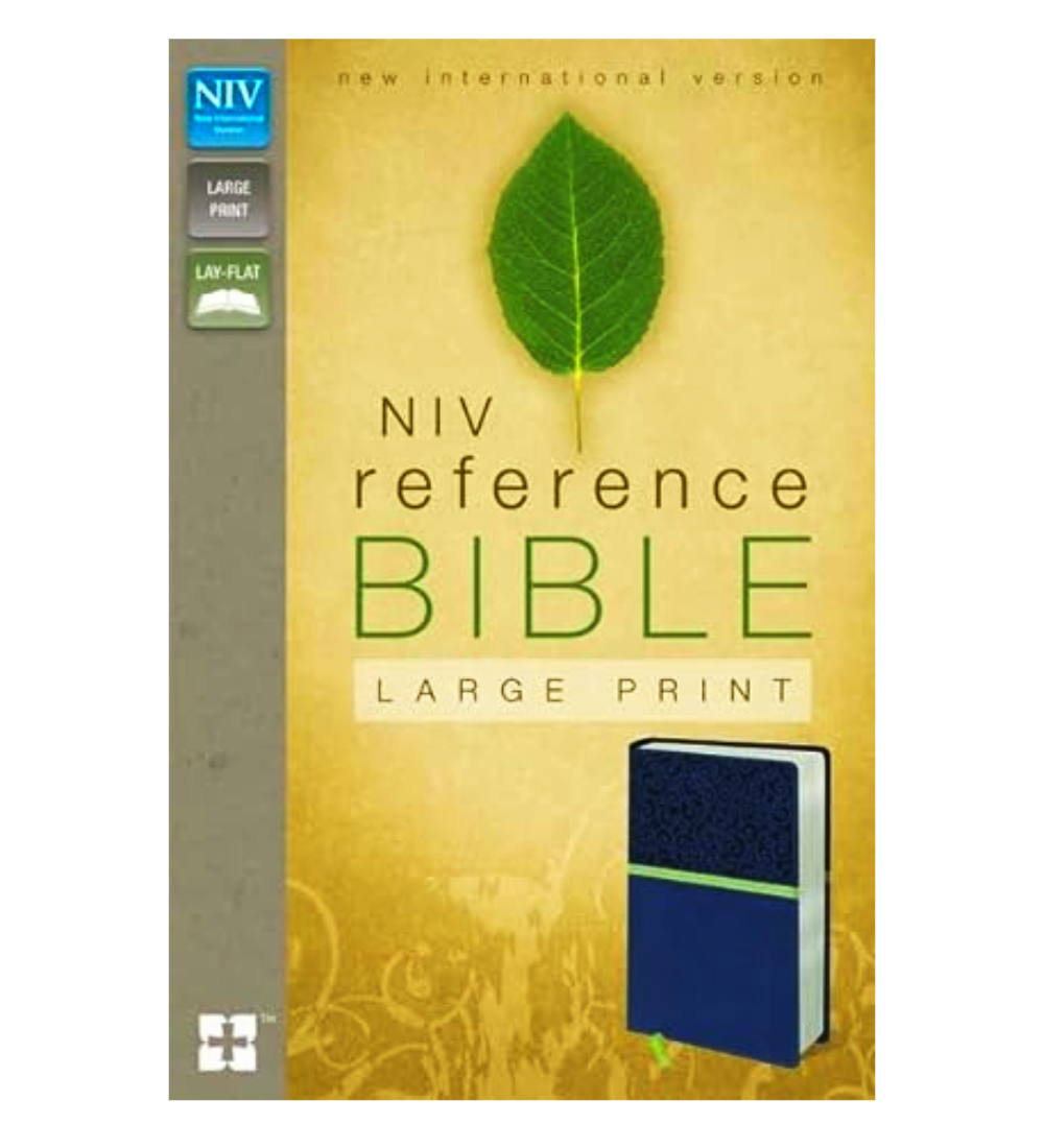 NIV Reference Bible | Large Print | Black Leather Bound | Italian Duo-Tone | New Edition