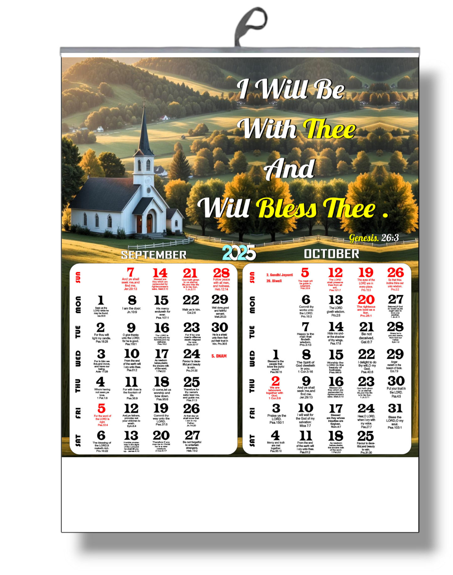 2025 Wall Calendar Featuring Beautiful Bible Verses & Colorful Images - Wholesale Available