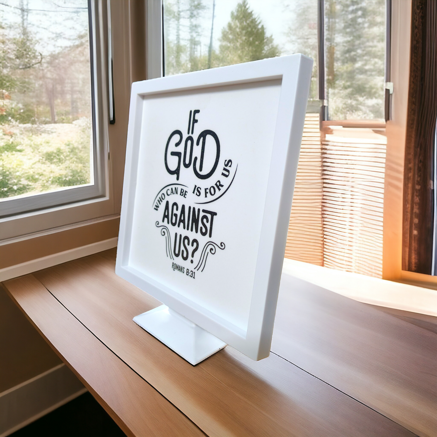 Stand Frame | High Quality | Best Gift For Home Decor | ( Romans 8:31 )