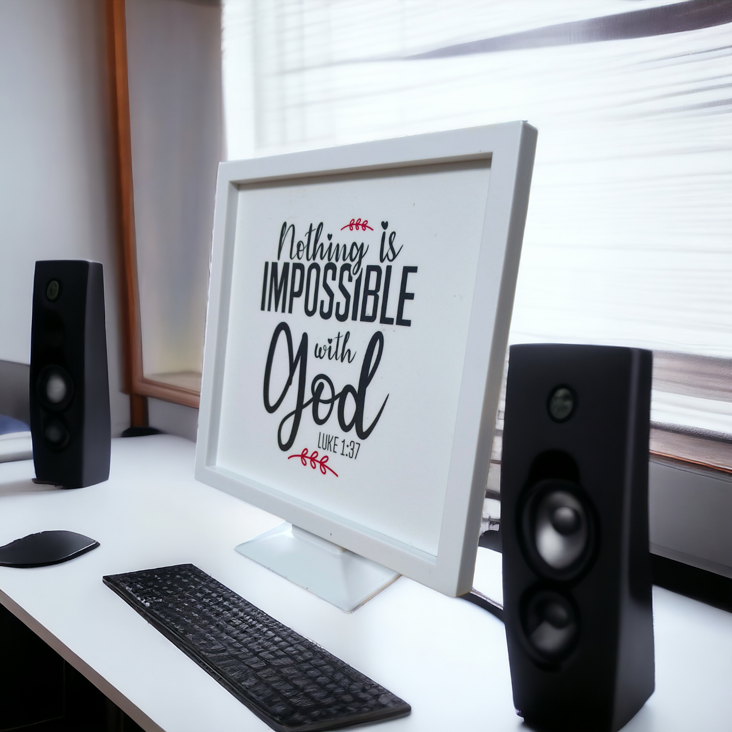 Stand Frame | High Quality | Best Gift For Home Decor | ( Luke 1:37 )