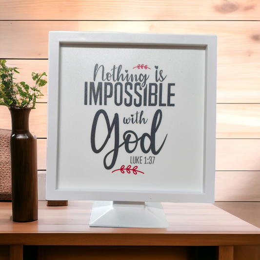 Stand Frame | High Quality | Best Gift For Home Decor | ( Luke 1:37 )