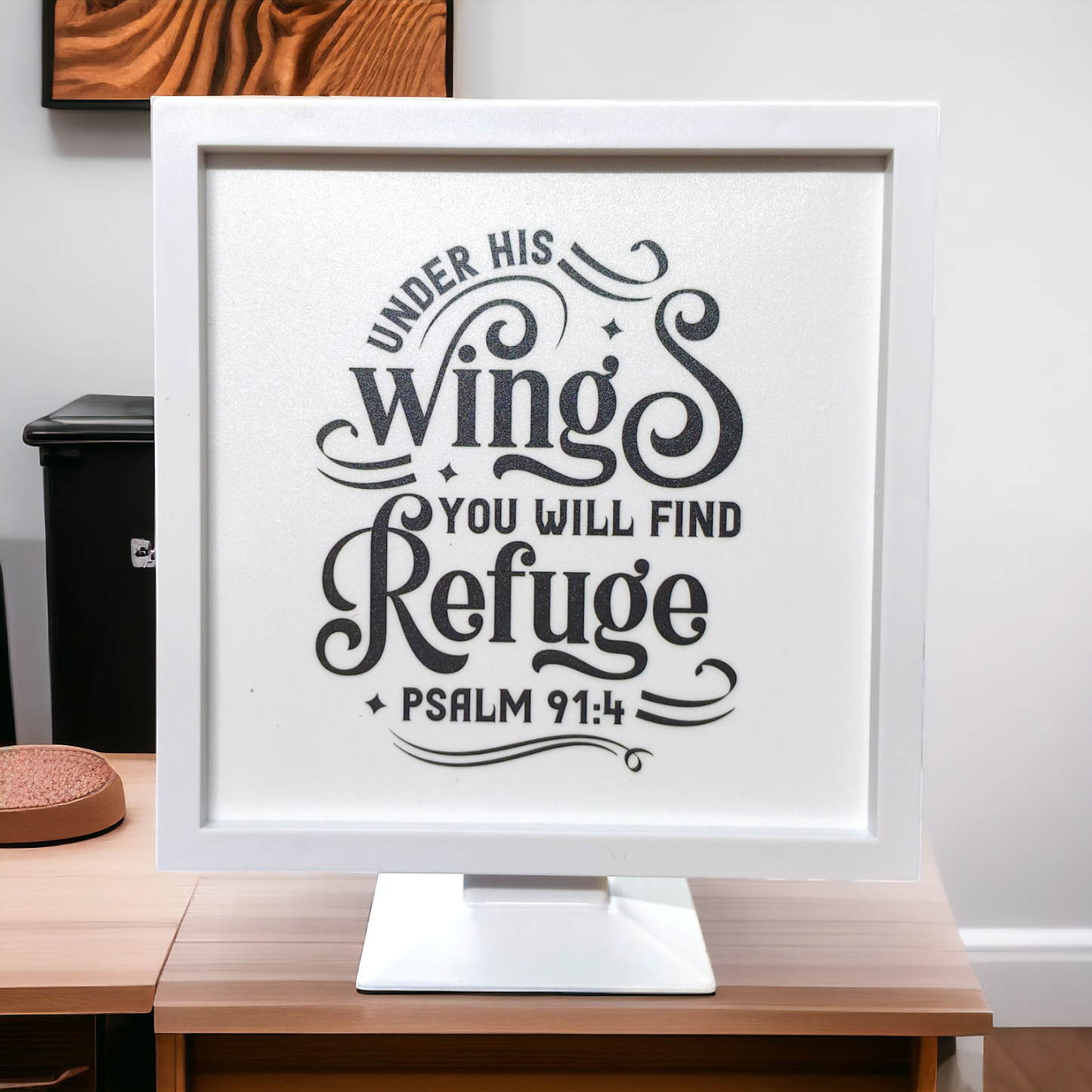 Stand Frame | High Quality | Best Gift For Home Decor | ( Psalms : 91:4 )