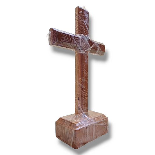 Stand Wooden Cross | Pure Wood | With Attached Wood Stand  | Attractive Wooden Cross For Home