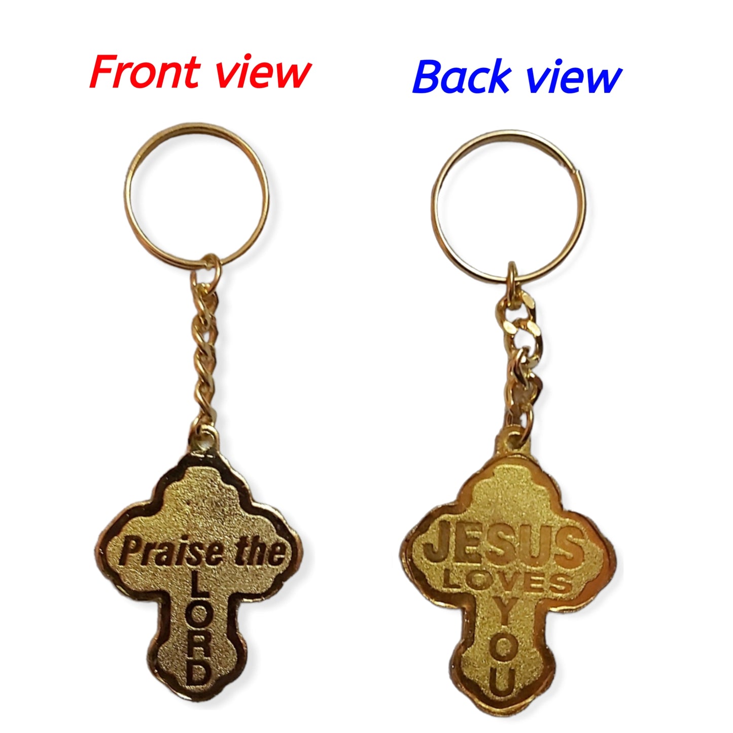 Bible Verse Key Chain | Golden Metal Key Chain | Double Side Bible Verses