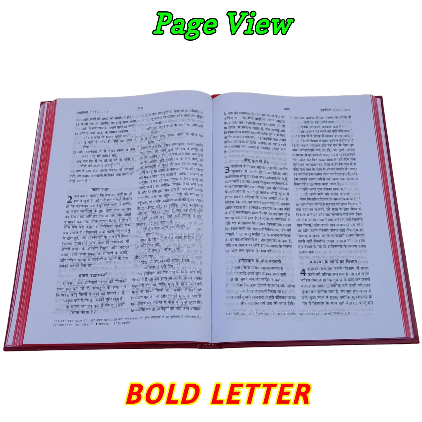 The Holy New Testament | Large Front | Hard Bound | Bible In Hindi With Psalms & Proverbs