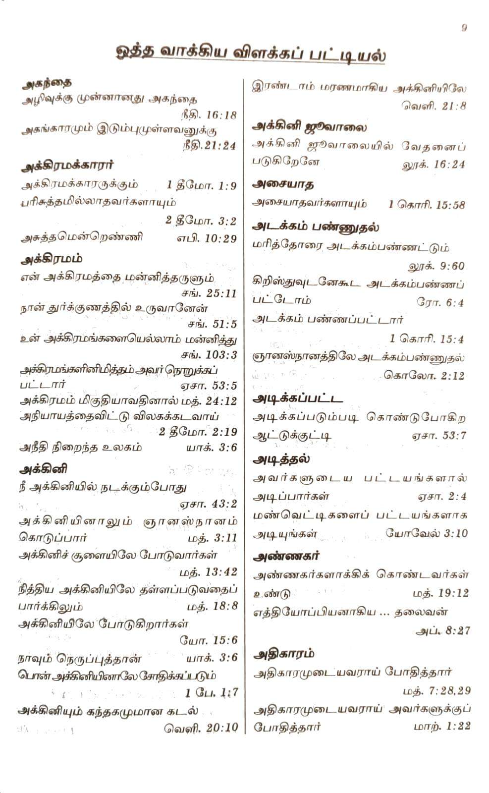 Tamil Bible: Classic Plus Red Letter Edition with Concordance - Demi Size, Premium China Print