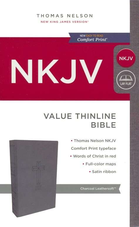 NKJV Value Thinline Bible: Imitation Leather - Charcoal