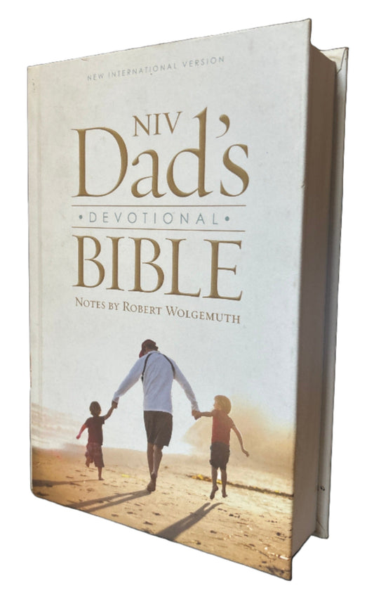 NIV Dad's Devotional Bible in New International Version Hardcover format, ideal for fathers seeking spiritual guidance.