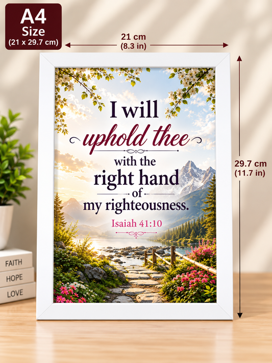Isaiah 41:10 A4 White Bible Verse Frame
