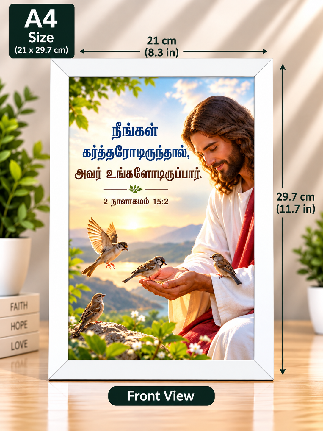 2 Chronicles 15:2 A4 Bible Verse Frame – 2 நாளாகமம்