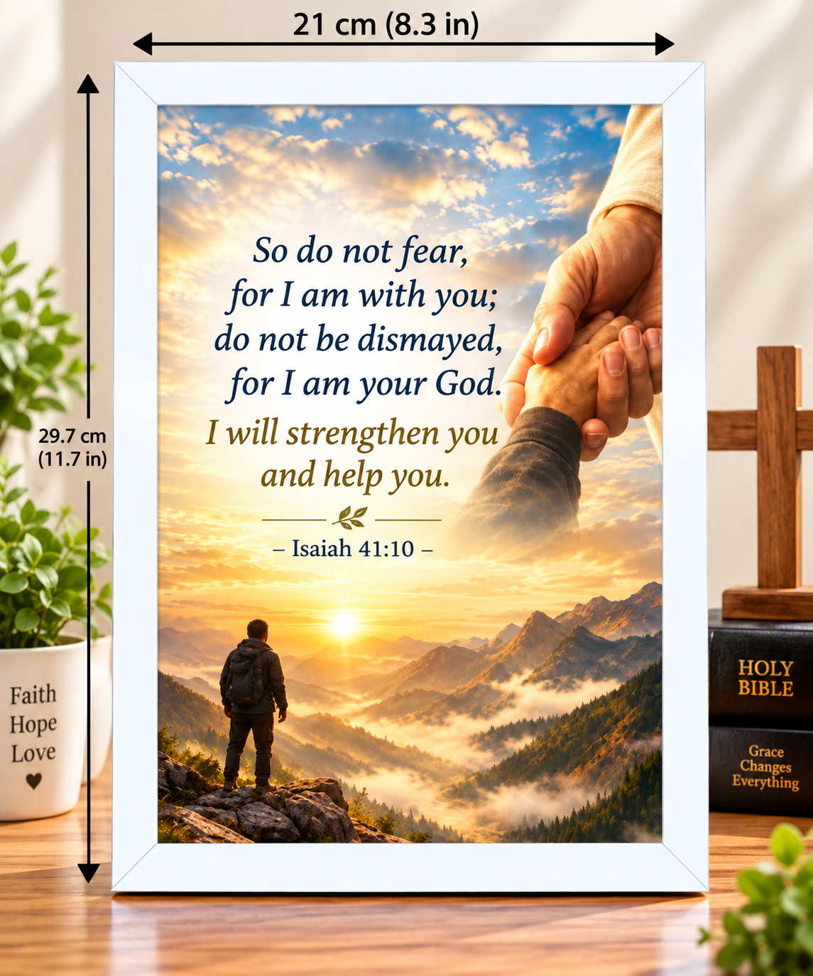 Isaiah 41:10  Bible Verse Frame – Christian Wall Art
