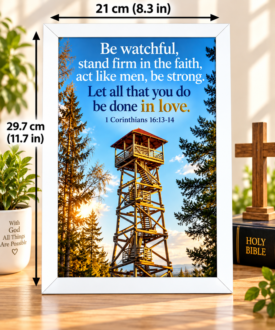 1 Corinthians 16:13-14  Bible Verse Frame – Be Watchful