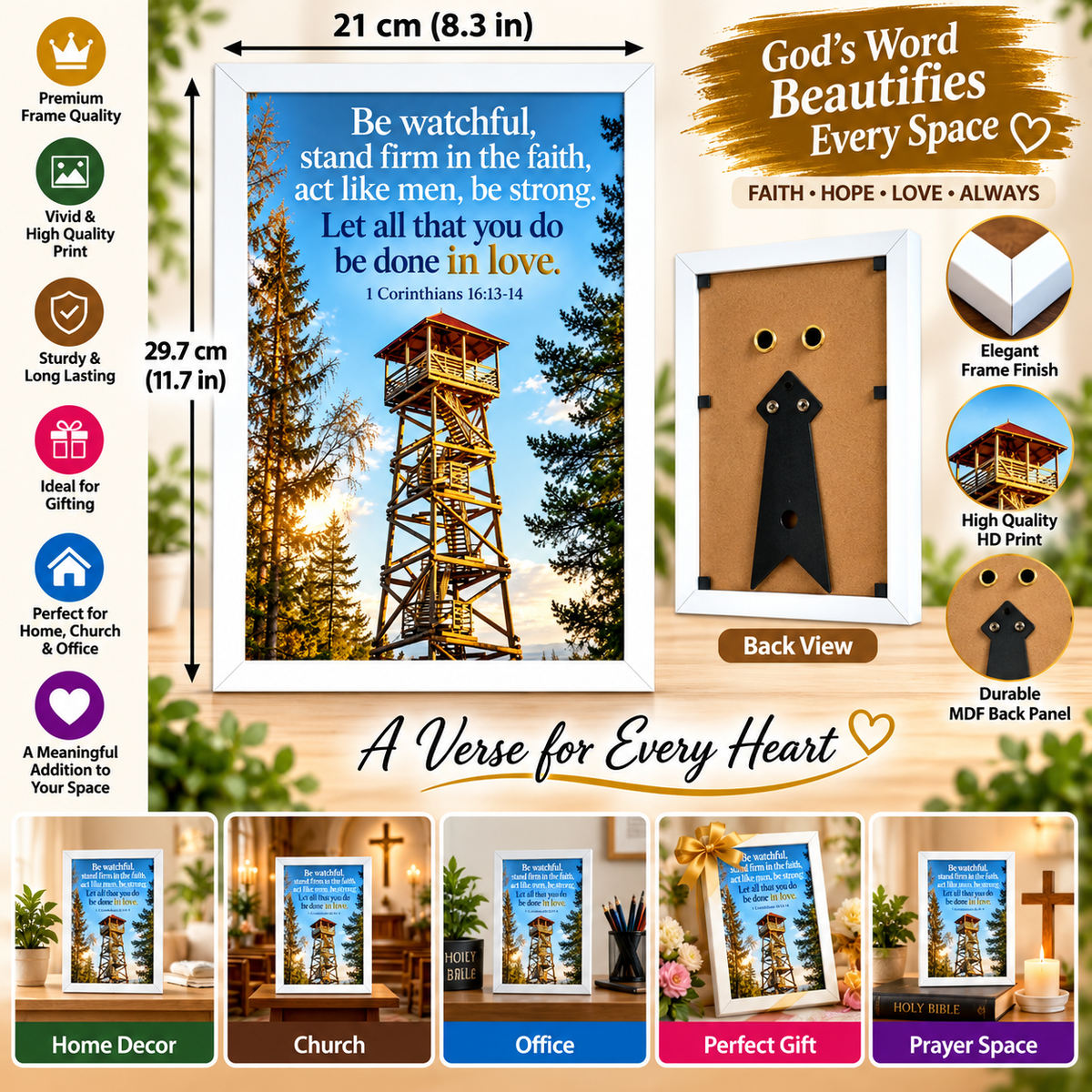 1 Corinthians 16:13-14  Bible Verse Frame – Be Watchful