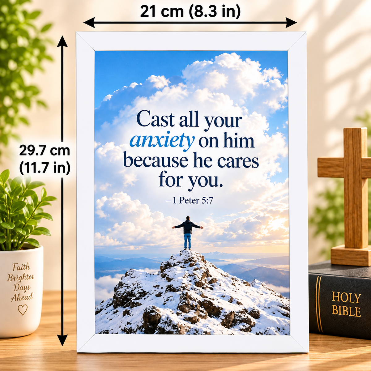 1 Peter 5:7  Bible Verse Frame – Cast Your Anxiety
