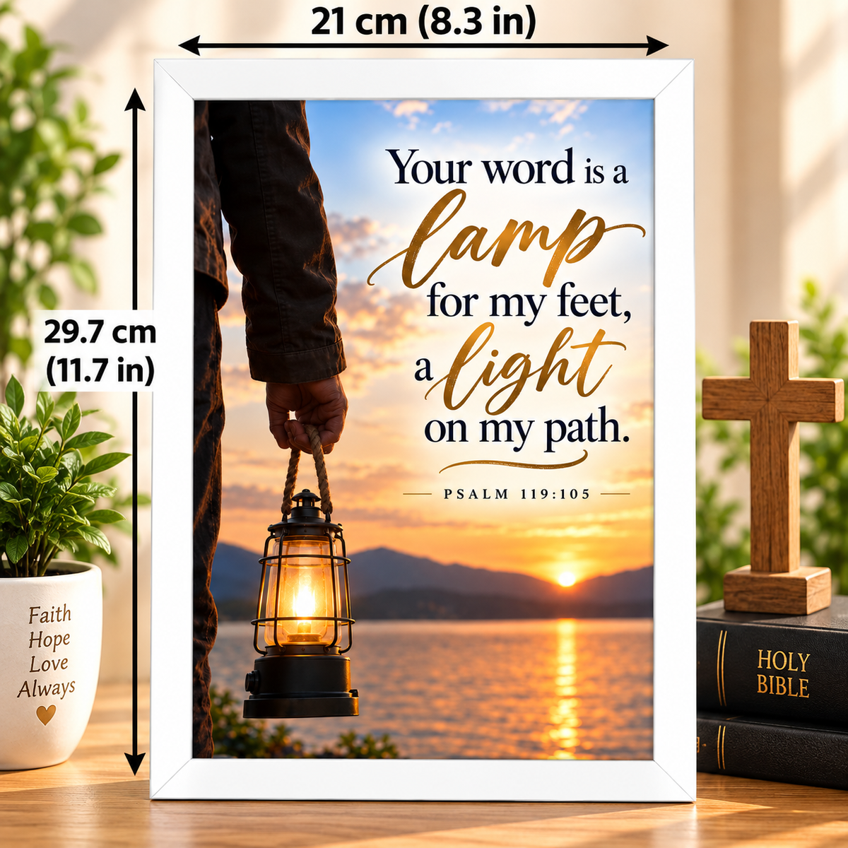 Psalm 119:105  Bible Verse Frame – Lamp for My Feet