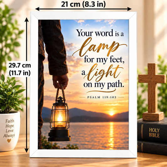 Psalm 119:105  Bible Verse Frame – Lamp for My Feet