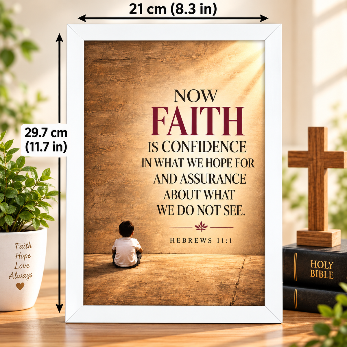 Hebrews 11:1  Bible Verse Frame – Now Faith Is Confidence