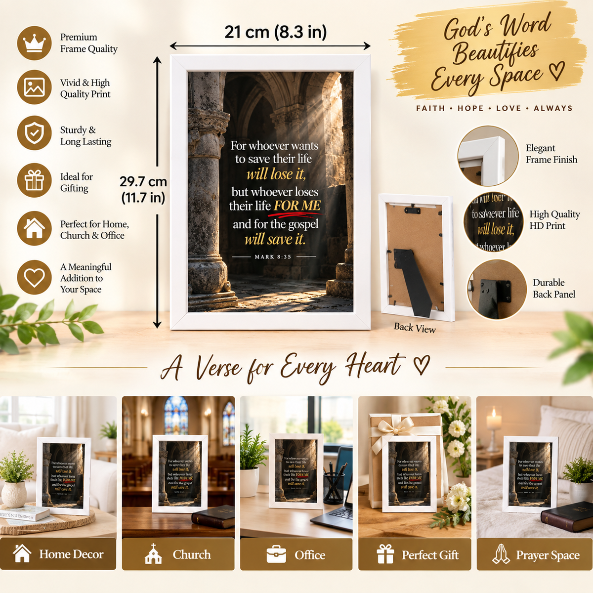 Mark 8:35 Bible Verse Frame – For Me & the Gospel