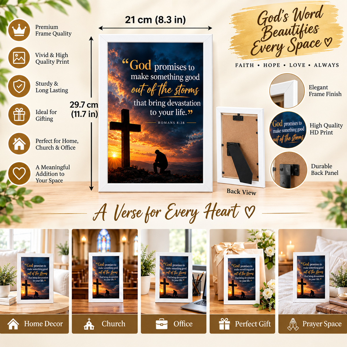 Romans 8:28  Bible Verse Frame – God Promises