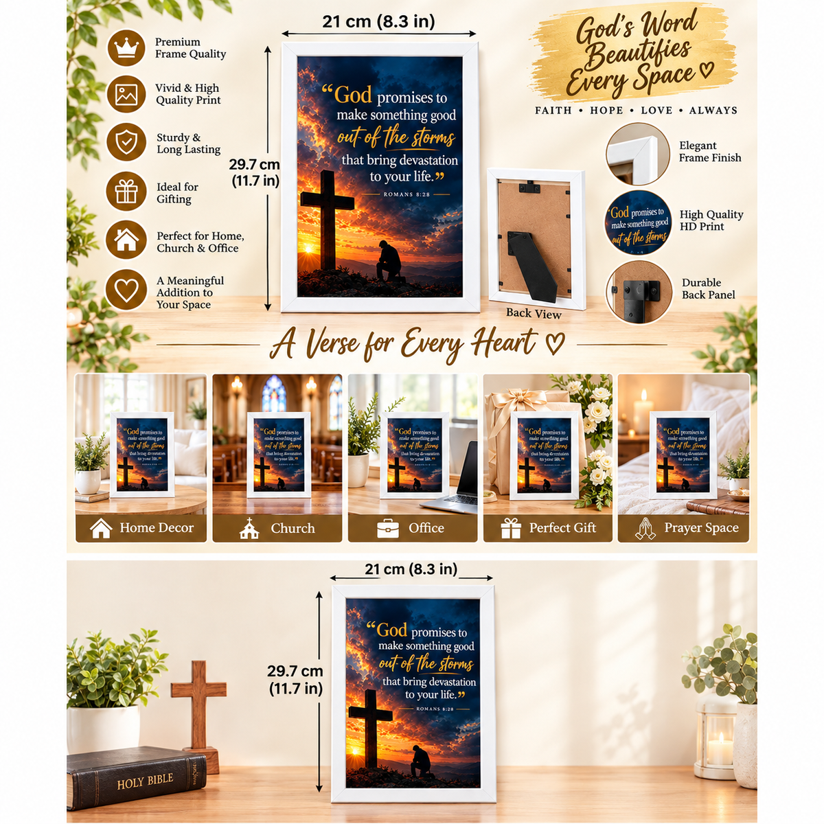 Romans 8:28  Bible Verse Frame – God Promises