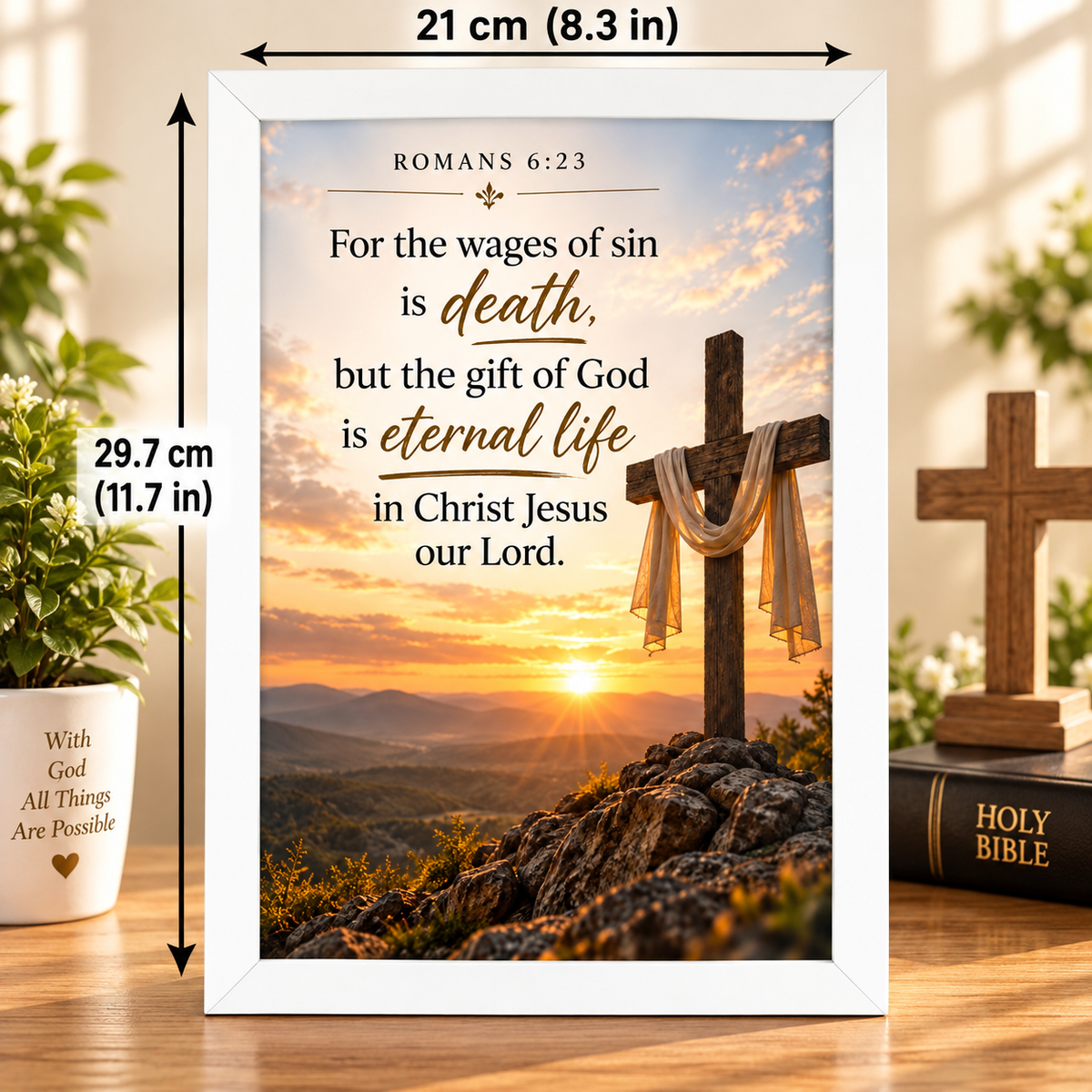 Romans 6:23  Bible Verse Frame – Gift of Eternal Life