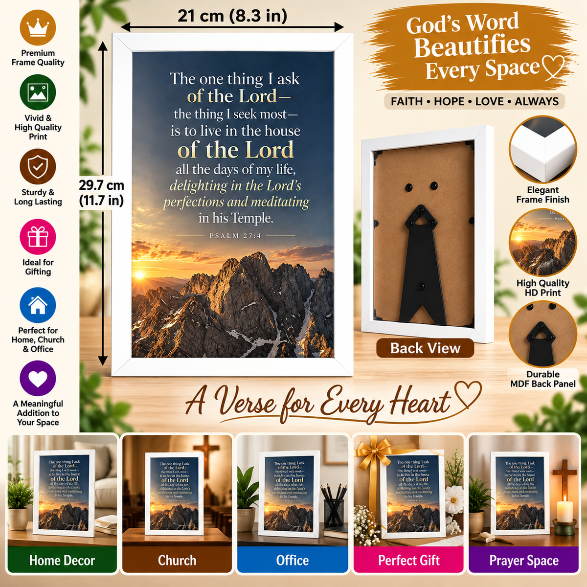 Psalm 27:4  Bible Verse Frame – The One Thing I Ask