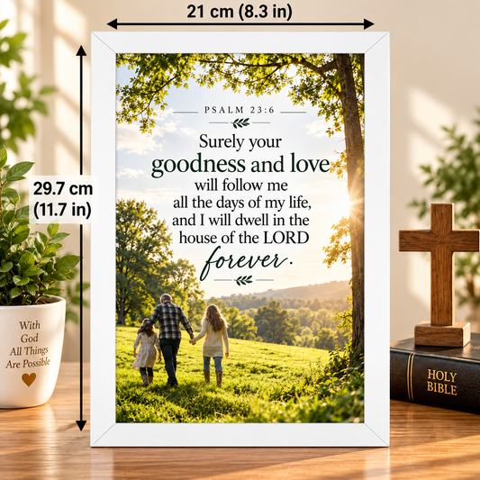 Psalm 23:6  Bible Verse Frame – Goodness and Love